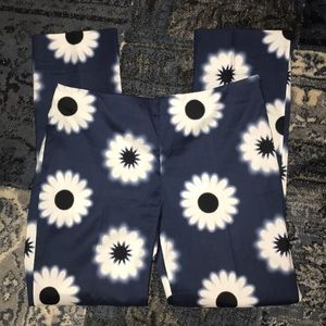 PRADA Floral Pants Designer size 40 Blue & White